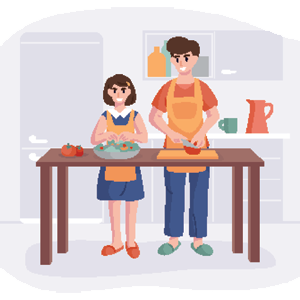 couple cooking