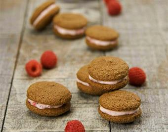 Raspberry Chocolate Mini Macarons